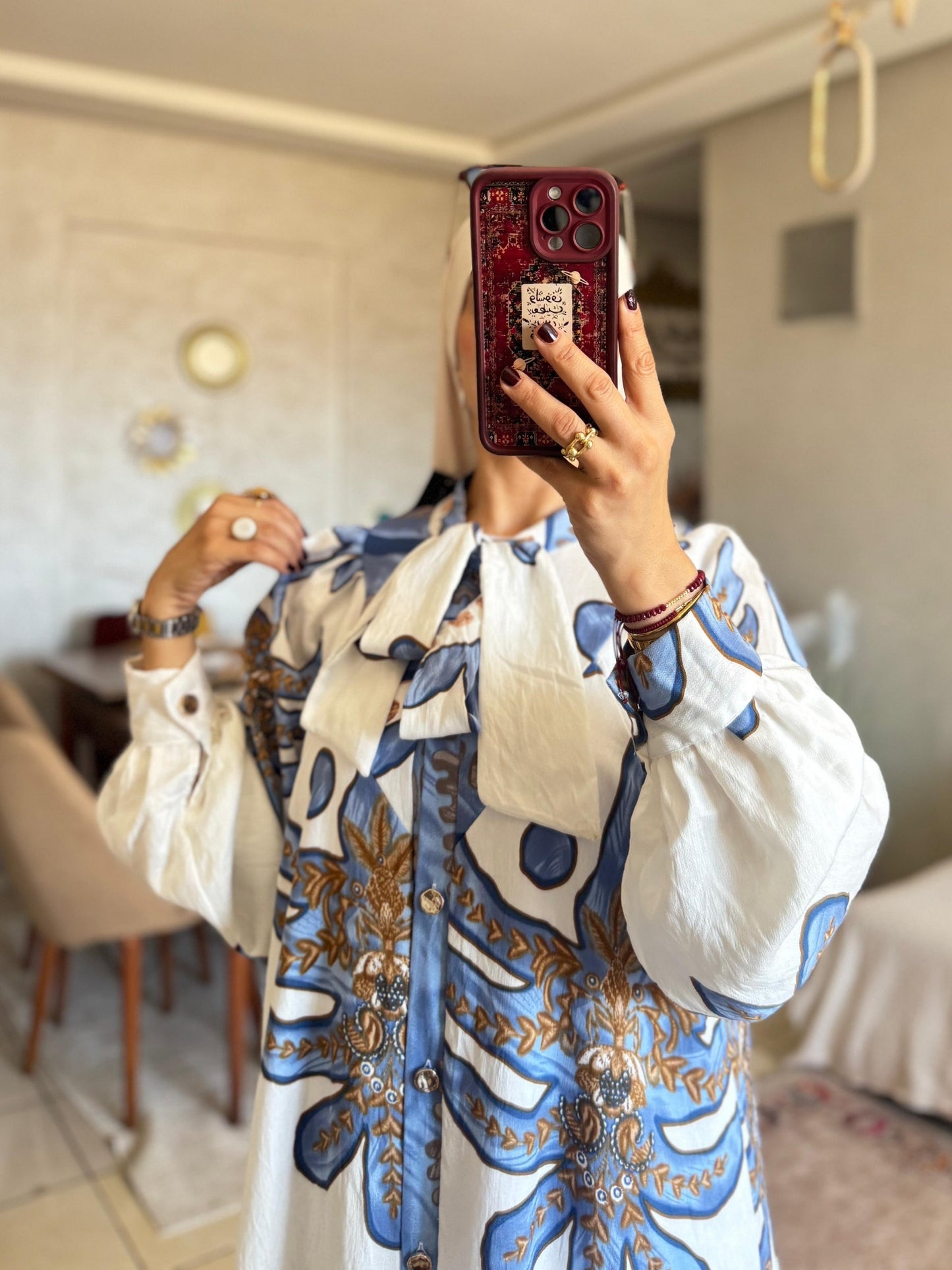 فستان طويل استوائي طويل