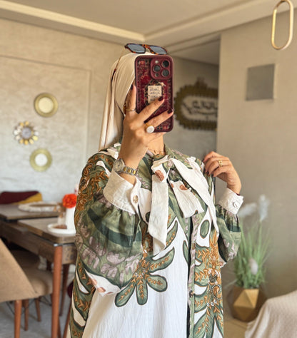 فستان طويل استوائي طويل