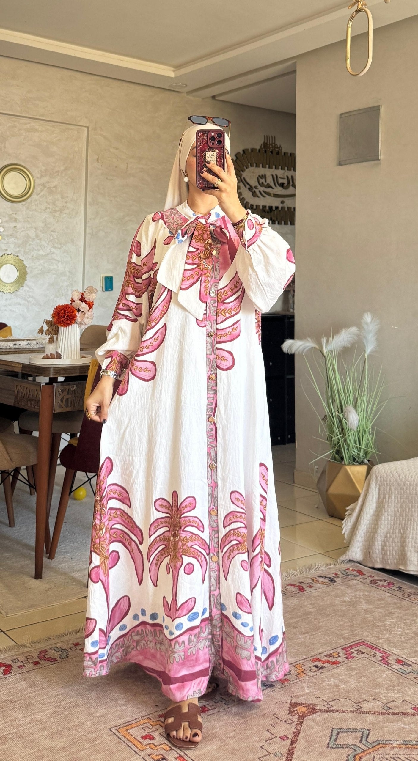 فستان طويل استوائي طويل