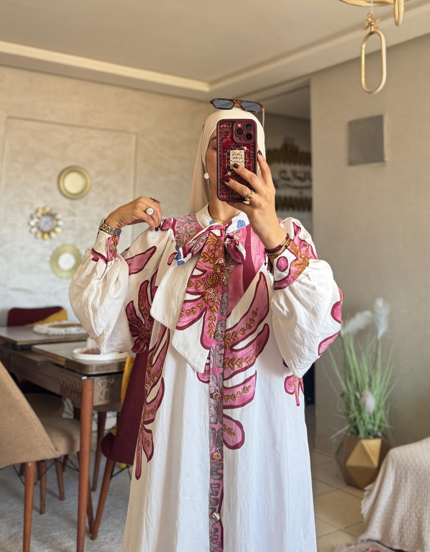 فستان طويل استوائي طويل