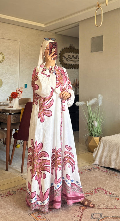 فستان طويل استوائي طويل