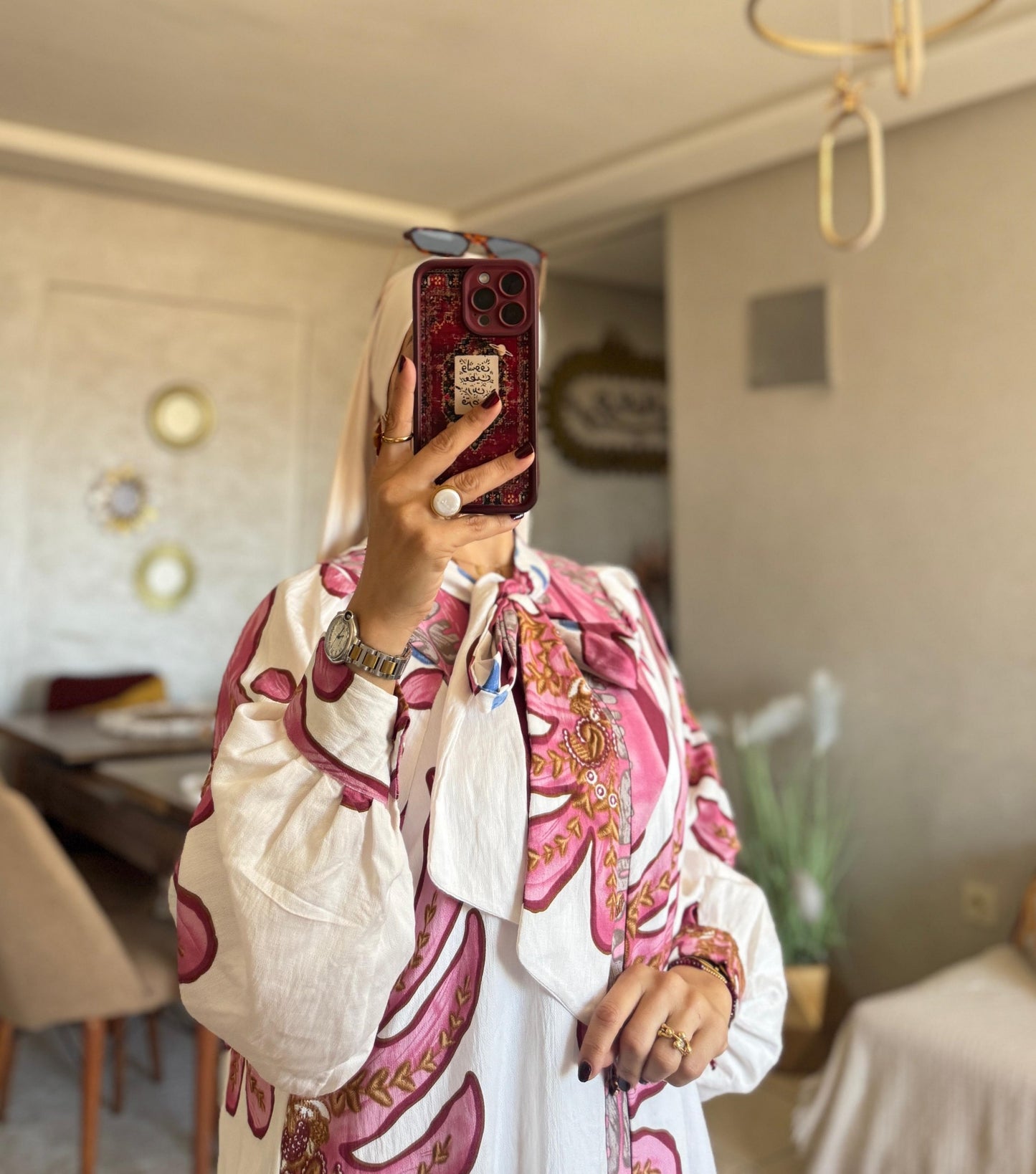 فستان طويل استوائي طويل