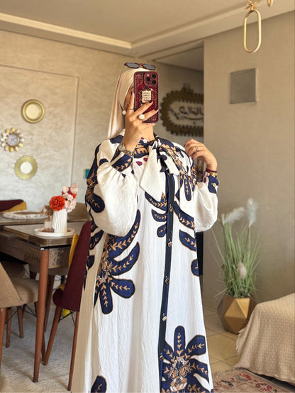 فستان طويل استوائي طويل