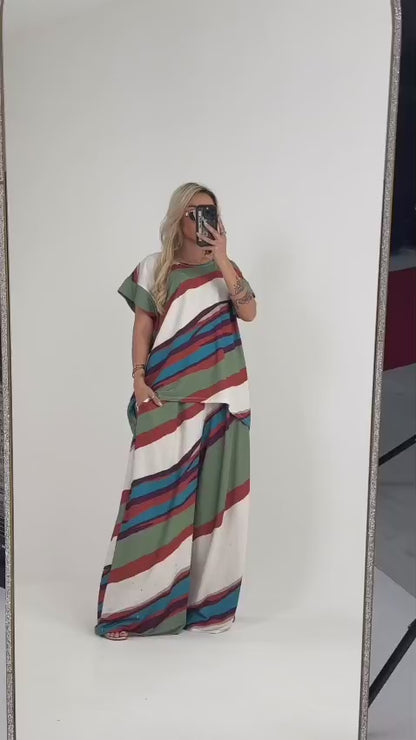 طقم فضفاض بطابع صيفي