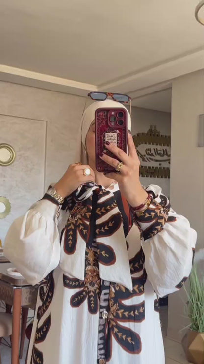 فستان طويل استوائي طويل