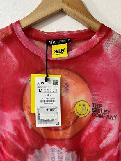 Zara SMILEY® SEMI-SHEER BODYSUIT - Redish Pink