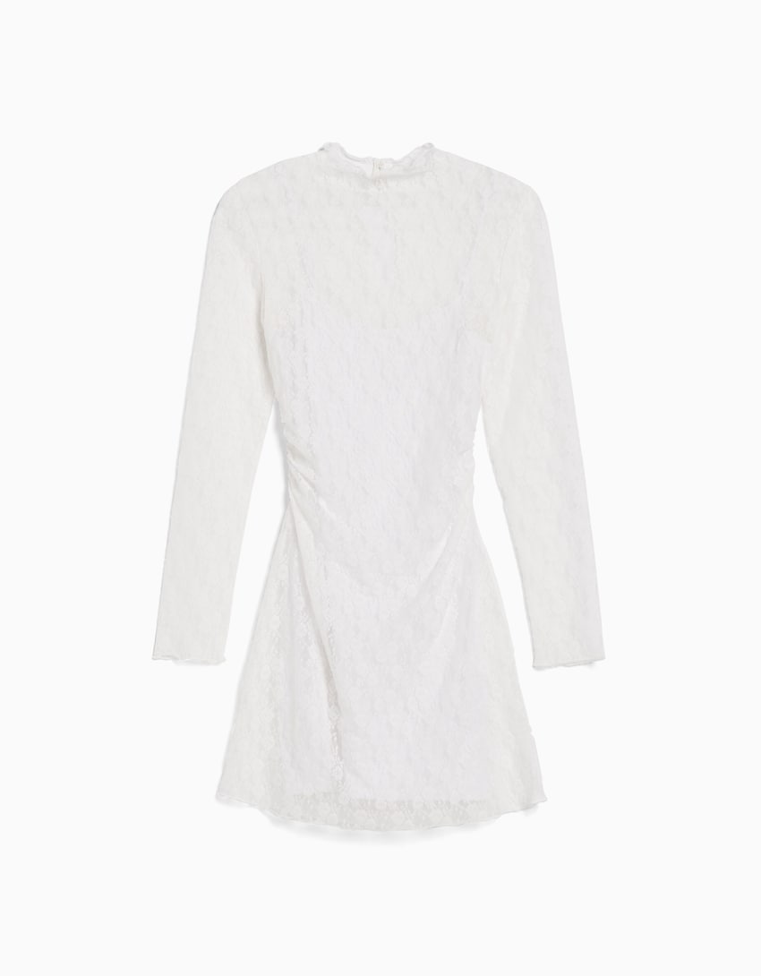 Mini-robe manches longues en dentelle