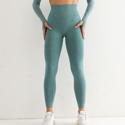 Legging de Sport Taille haute Style Push Up-Bleu pétrolé