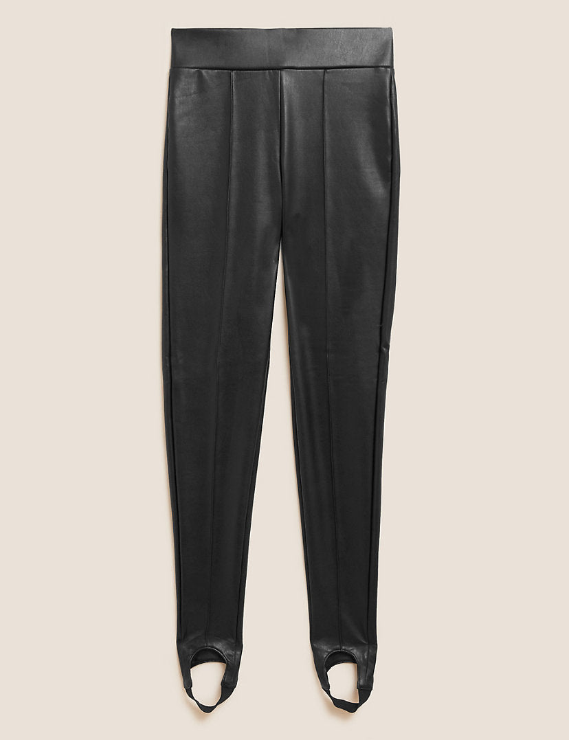 Leggings style fuseau effet cuir