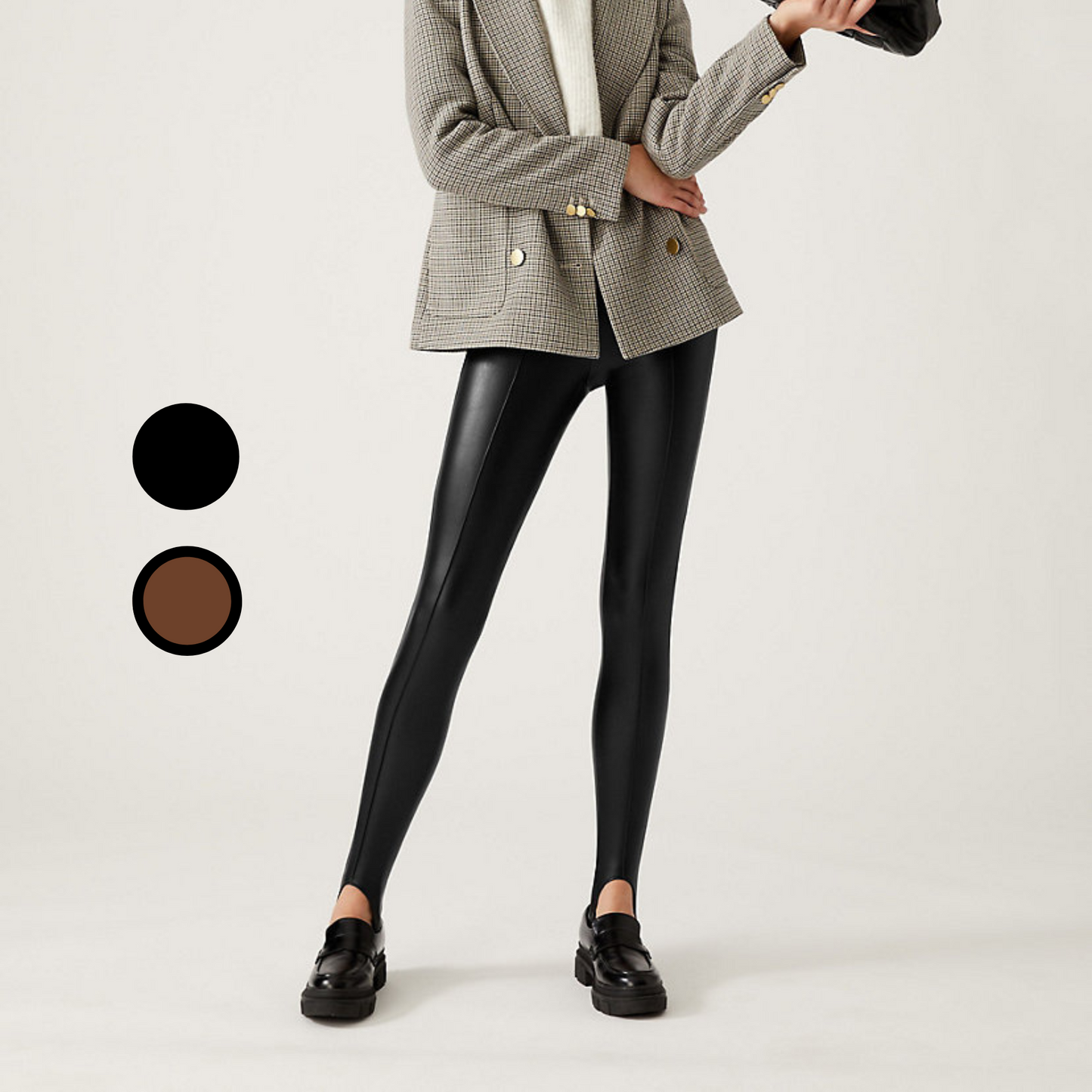 Leggings style fuseau effet cuir